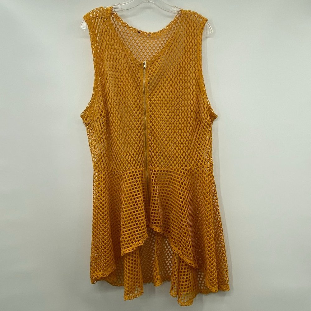 ZIPPER FRONT COVER-UP ORANGE WOMENS FITS LIKE A LARGE